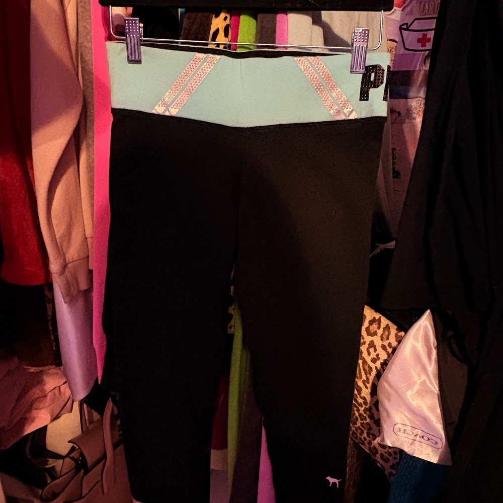 Kids Black and Light Blue Leggings